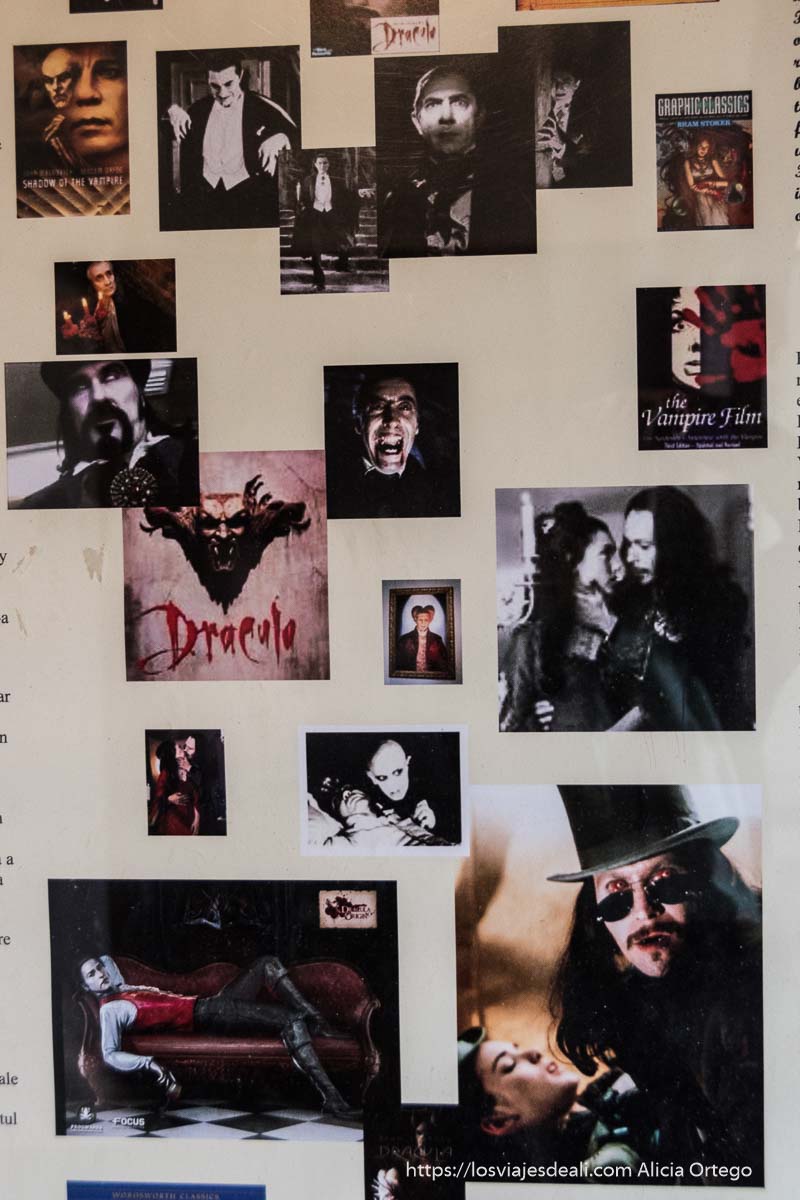 cartel con recortes de películas de Drácula excursión a bran y rasnov