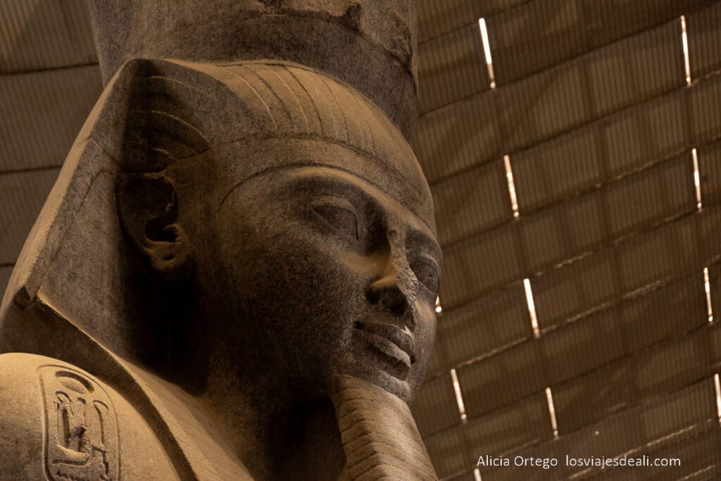 Guía completa para visitar el Gran Museo Egipcio de El Cairo (GEM) 40 cabeza de la estatua de ramses ii del atrio del gem