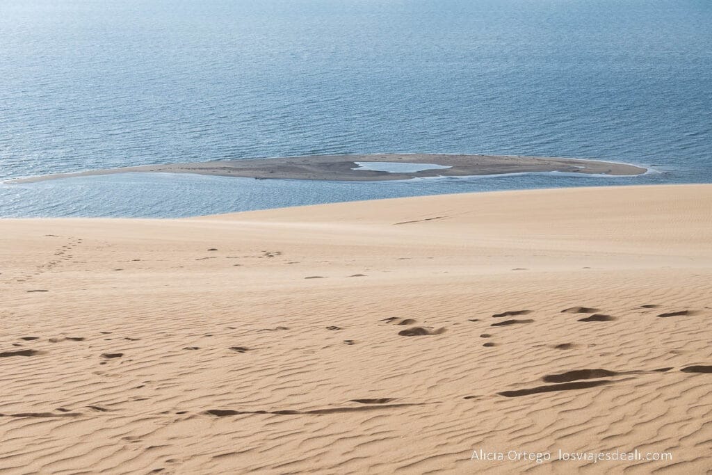 banco de arena visto desde arriba